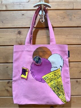 Andy Warhol Foundation Pink Ice Cream Banana Canvas Tote Bag Pop Art